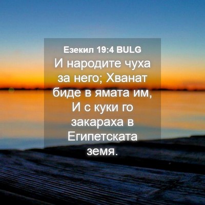 Picture 04 - Езекил 19:4 BULG - И народите чуха за него; - Bible Verse Picture