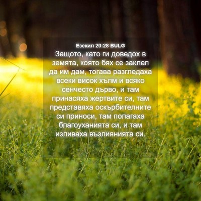 Picture 04 - Езекил 20:28 BULG - Защото, като ги доведох в - Bible Verse Picture
