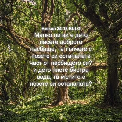 Picture 04 - Езекил 34:18 BULG - Малко ли ви е дето пасете - Bible Verse Picture