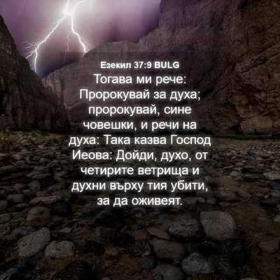 Picture 04 - Езекил 37:9 BULG - Тогава ми рече: Пророкувай - Bible Verse Picture