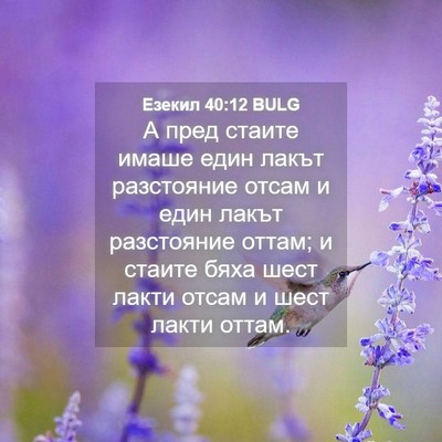 Picture 04 - Езекил 40:12 BULG - А пред стаите имаше един - Bible Verse Picture
