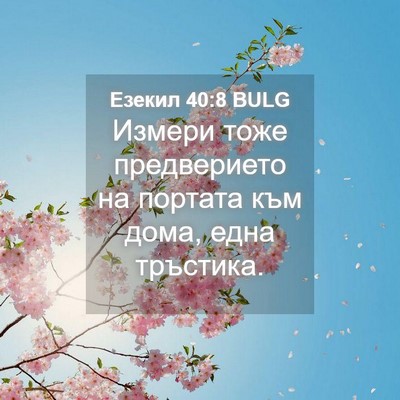 Picture 04 - Езекил 40:8 BULG - Измери тоже предверието на - Bible Verse Picture