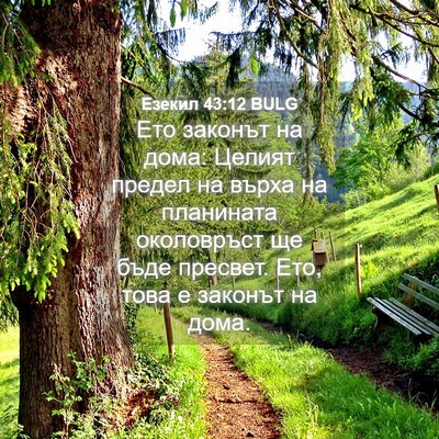 Picture 04 - Езекил 43:12 BULG - Ето законът на дома: Целият - Bible Verse Picture
