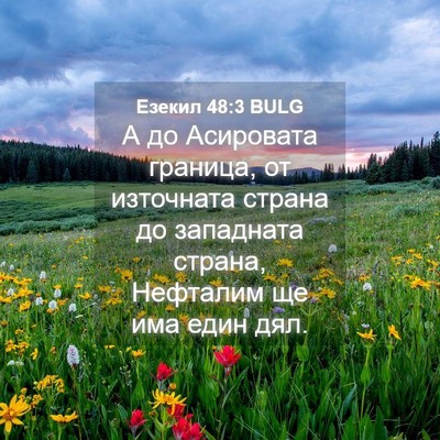 Picture 04 - Езекил 48:3 BULG - А до Асировата граница, от - Bible Verse Picture