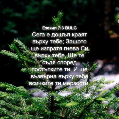 Picture 04 - Езекил 7:3 BULG - Сега е дошъл краят върху - Bible Verse Picture