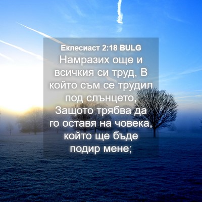 Picture 04 - Еклесиаст 2:18 BULG - Намразих още и всичкия си - Bible Verse Picture