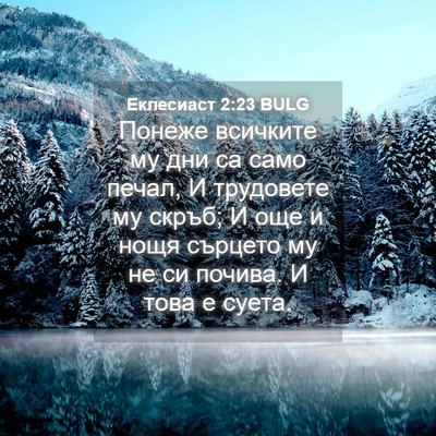 Picture 04 - Еклесиаст 2:23 BULG - Понеже всичките му дни са - Bible Verse Picture