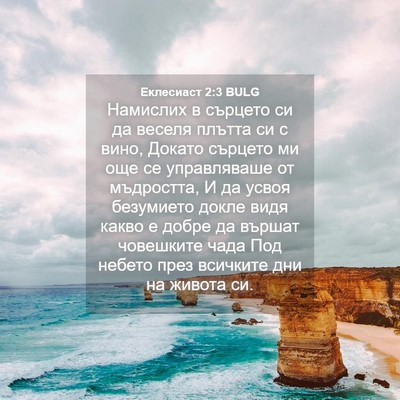 Picture 04 - Еклесиаст 2:3 BULG - Намислих в сърцето си да - Bible Verse Picture