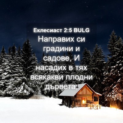 Picture 04 - Еклесиаст 2:5 BULG - Направих си градини и - Bible Verse Picture