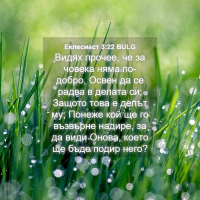 Picture 04 - Еклесиаст 3:22 BULG - Видях прочее, че за човека - Bible Verse Picture