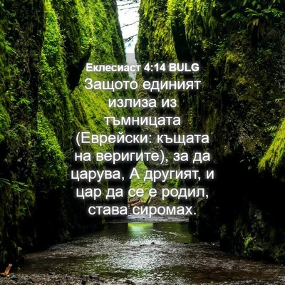 Picture 04 - Еклесиаст 4:14 BULG - Защото единият излиза из - Bible Verse Picture