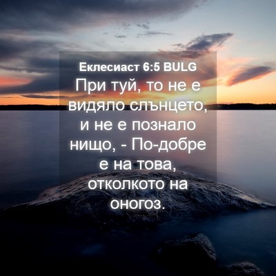 Picture 04 - Еклесиаст 6:5 BULG - При туй, то не е видяло - Bible Verse Picture