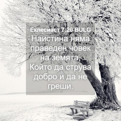 Picture 04 - Еклесиаст 7:20 BULG - Наистина няма праведен - Bible Verse Picture