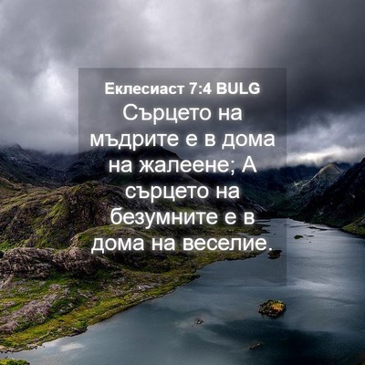 Picture 04 - Еклесиаст 7:4 BULG - Сърцето на мъдрите е в дома - Bible Verse Picture