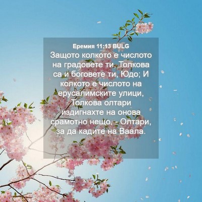 Picture 04 - Еремия 11:13 BULG - Защото колкото е числото - Bible Verse Picture