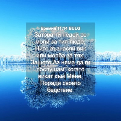 Picture 04 - Еремия 11:14 BULG - Затова ти недей се моли за - Bible Verse Picture