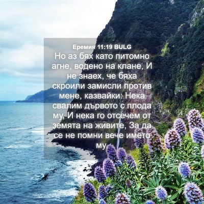 Picture 04 - Еремия 11:19 BULG - Но аз бях като питомно - Bible Verse Picture