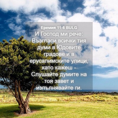 Picture 04 - Еремия 11:6 BULG - И Господ ми рече: Възгласи - Bible Verse Picture