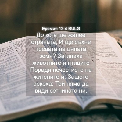 Picture 04 - Еремия 12:4 BULG - До кога ще жалее страната, - Bible Verse Picture