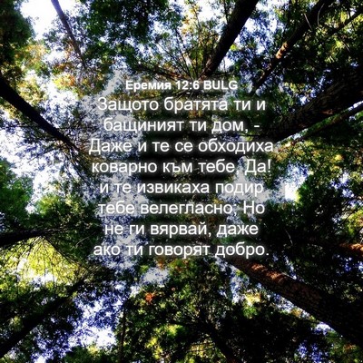 Picture 04 - Еремия 12:6 BULG - Защото братята ти и - Bible Verse Picture