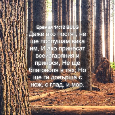 Picture 04 - Еремия 14:12 BULG - Даже ако постят, не ще - Bible Verse Picture
