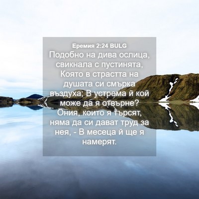 Picture 04 - Еремия 2:24 BULG - Подобно на дива ослица, - Bible Verse Picture