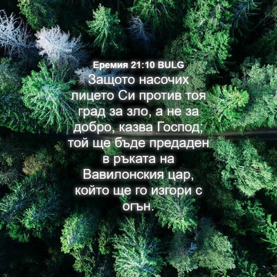 Picture 04 - Еремия 21:10 BULG - Защото насочих лицето Си - Bible Verse Picture