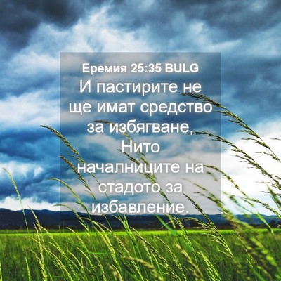 Picture 04 - Еремия 25:35 BULG - И пастирите не ще имат - Bible Verse Picture