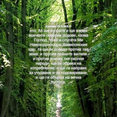 Picture 04 - Еремия 25:9 BULG - ето, Аз ще изпратя и ще - Bible Verse Picture