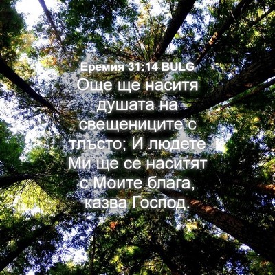 Picture 04 - Еремия 31:14 BULG - Още ще наситя душата на - Bible Verse Picture