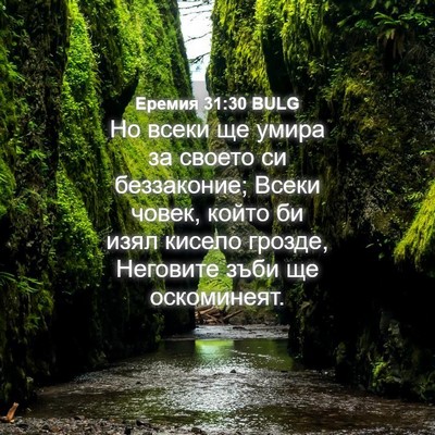 Picture 04 - Еремия 31:30 BULG - Но всеки ще умира за своето - Bible Verse Picture