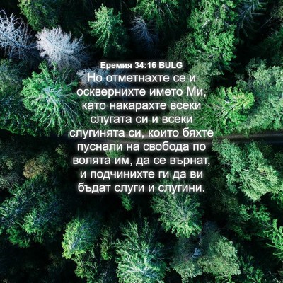 Picture 04 - Еремия 34:16 BULG - Но отметнахте се и - Bible Verse Picture