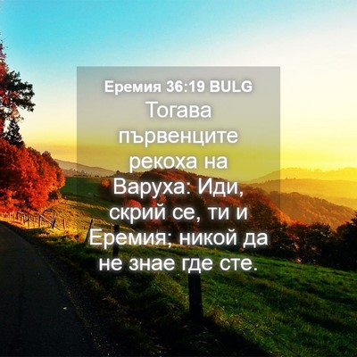 Picture 04 - Еремия 36:19 BULG - Тогава първенците рекоха - Bible Verse Picture