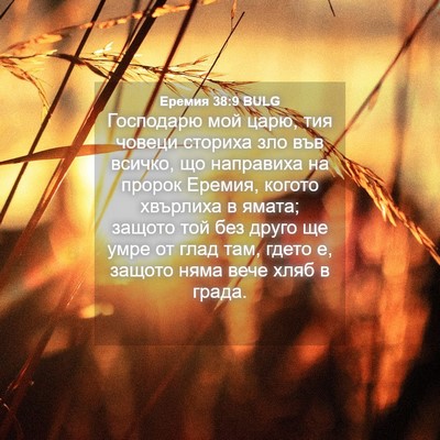 Picture 04 - Еремия 38:9 BULG - Господарю мой царю, тия - Bible Verse Picture