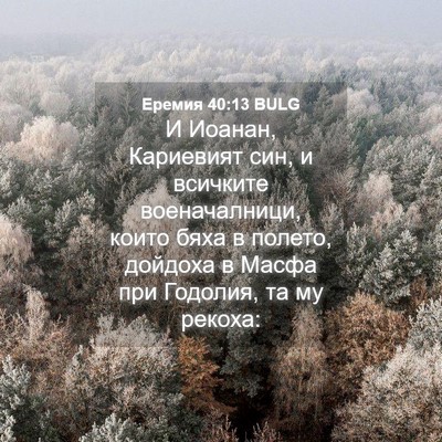 Picture 04 - Еремия 40:13 BULG - И Иоанан, Кариевият син, и - Bible Verse Picture