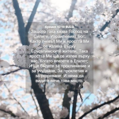 Picture 04 - Еремия 42:18 BULG - Защото така казва Господ - Bible Verse Picture