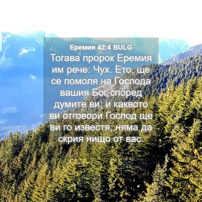 Picture 04 - Еремия 42:4 BULG - Тогава пророк Еремия им - Bible Verse Picture
