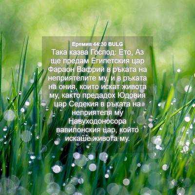 Picture 04 - Еремия 44:30 BULG - Така казва Господ: Ето, Аз - Bible Verse Picture