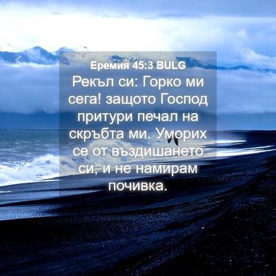 Picture 04 - Еремия 45:3 BULG - Рекъл си: Горко ми сега! - Bible Verse Picture