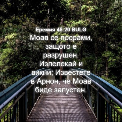 Picture 04 - Еремия 48:20 BULG - Моав се посрами, защото е - Bible Verse Picture