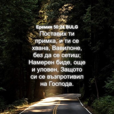 Picture 04 - Еремия 50:24 BULG - Поставих ти примка, и ти се - Bible Verse Picture
