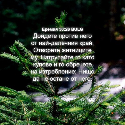 Picture 04 - Еремия 50:26 BULG - Дойдете против него от - Bible Verse Picture