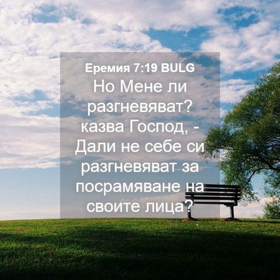 Picture 04 - Еремия 7:19 BULG - Но Мене ли разгневяват? - Bible Verse Picture