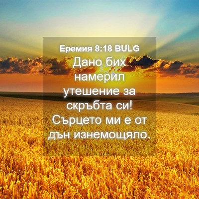 Picture 04 - Еремия 8:18 BULG - Дано бих намерил утешение - Bible Verse Picture