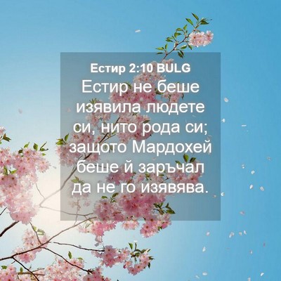 Picture 04 - Естир 2:10 BULG - Естир не беше изявила - Bible Verse Picture