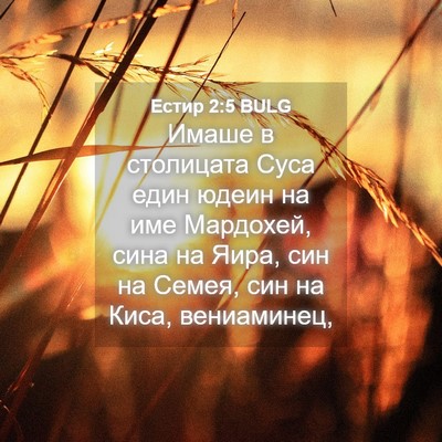 Picture 04 - Естир 2:5 BULG - Имаше в столицата Суса - Bible Verse Picture