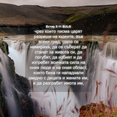 Picture 04 - Естир 8:11 BULG - чрез които писма царят - Bible Verse Picture