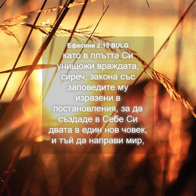 Picture 04 - Ефесяни 2:15 BULG - като в плътта Си унищожи - Bible Verse Picture