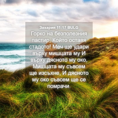 Picture 04 - Захария 11:17 BULG - Горко на безполезния - Bible Verse Picture