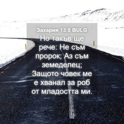 Picture 04 - Захария 13:5 BULG - Но такъв ще рече: Не съм - Bible Verse Picture